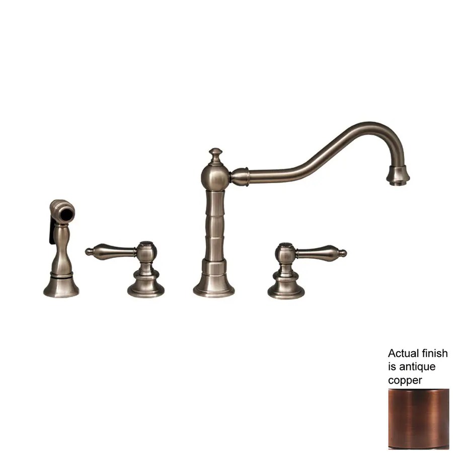 Shop Whitehaus Collection Vintage III Antique Copper 2Handle LowArc