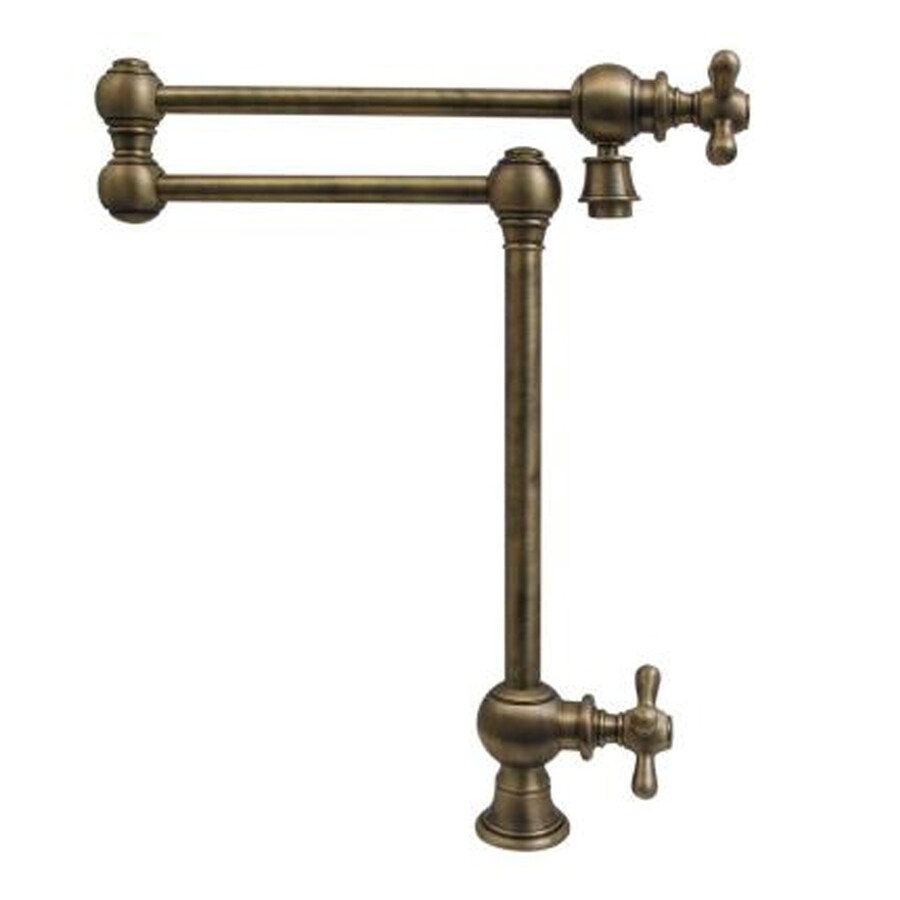 Whitehaus Collection Vintage III Antique Brass 2Handle Deck Mount Pot