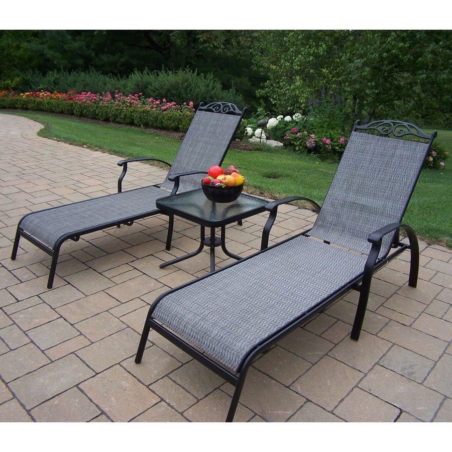 Oakland Living Cascade Sling 3Piece Frame Patio Conversation Set in