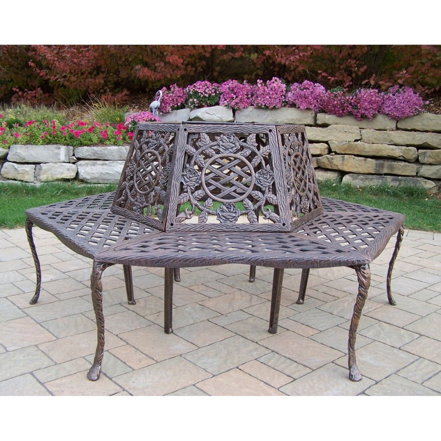 Oakland Living Tea Rose 58in W x 58in L Aluminum Patio Bench at