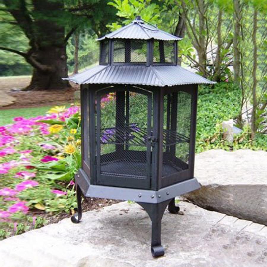 Oakland Living 23in W Black Cast Iron WoodBurning Fire Pit at