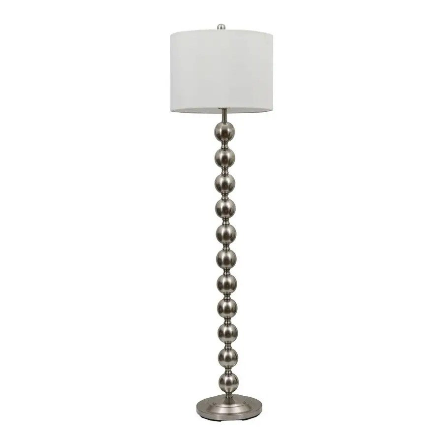 Decor Therapy 59in Brushed Steel 3way Floor Lamp with Fabric Shade at