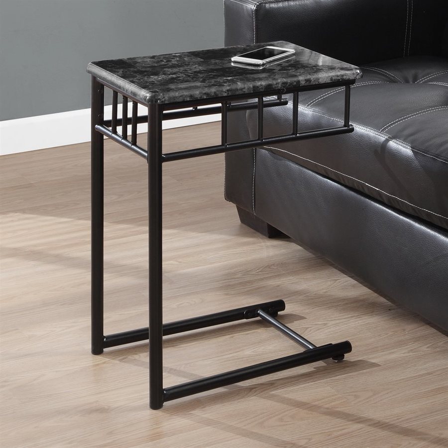Monarch Specialties Gray Faux Marble Modern End Table at