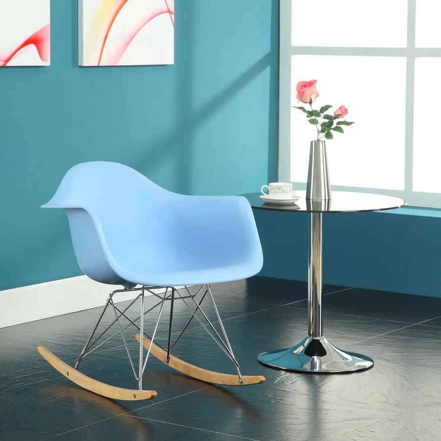 Modway Modern Blue Rocking Chair at