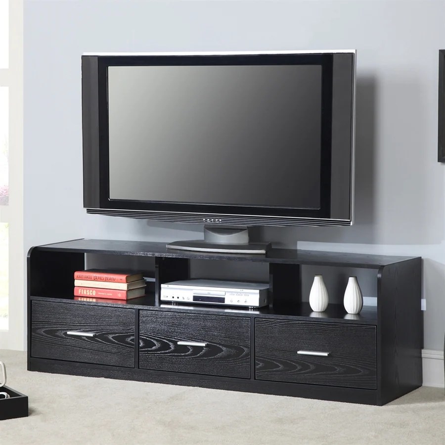 Shop Convenience Concepts Designs2Go Black Rectangular Pedestal Television Stand at