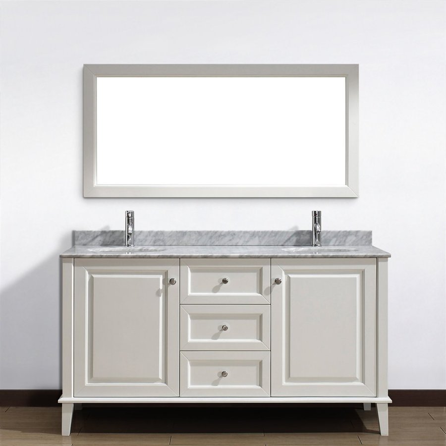 Shop Spa Bathe Lauren White 63in Undermount Double Sink Bathroom