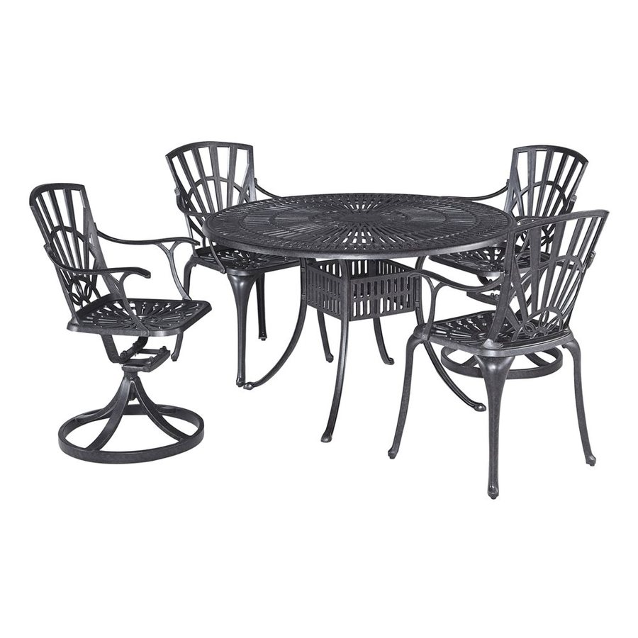 Shop Home Styles Largo 5Piece Charcoal Aluminum Dining Patio Dining