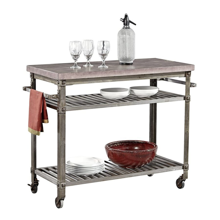 Home Styles Urban Style Aged Metal Outdoor Serving Cart at