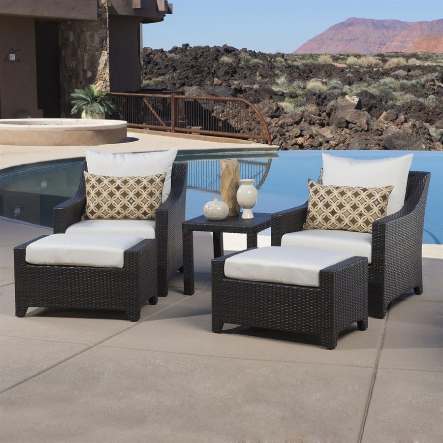 RST Brands Deco 5Piece Wicker Frame Patio Conversation Set with