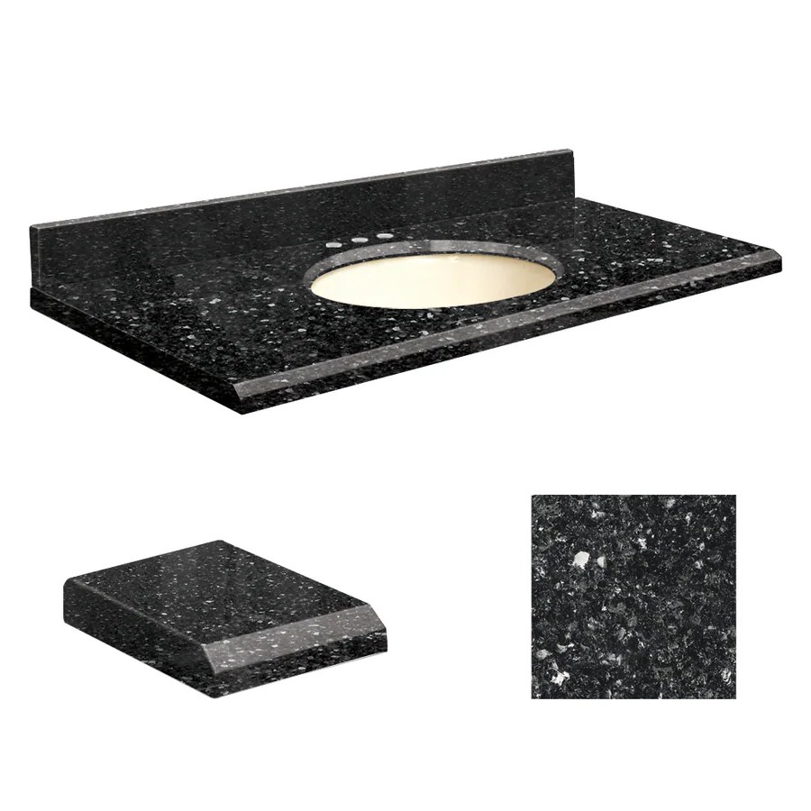 Transolid Notte Black Quartz Undermount Single Sink Bathroom Vanity Top