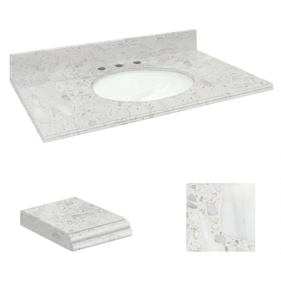 Shop Transolid Crystal Sands Natural Marble Undermount Single Sink