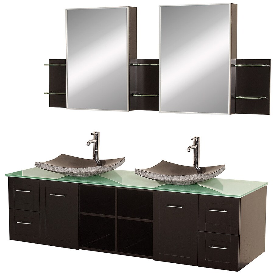 Wyndham Collection Avara 72in Espresso Double Sink Bathroom Vanity