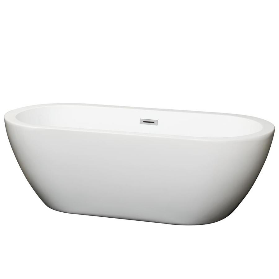Shop Wyndham Collection Soho 68in White Acrylic Oval Center Drain