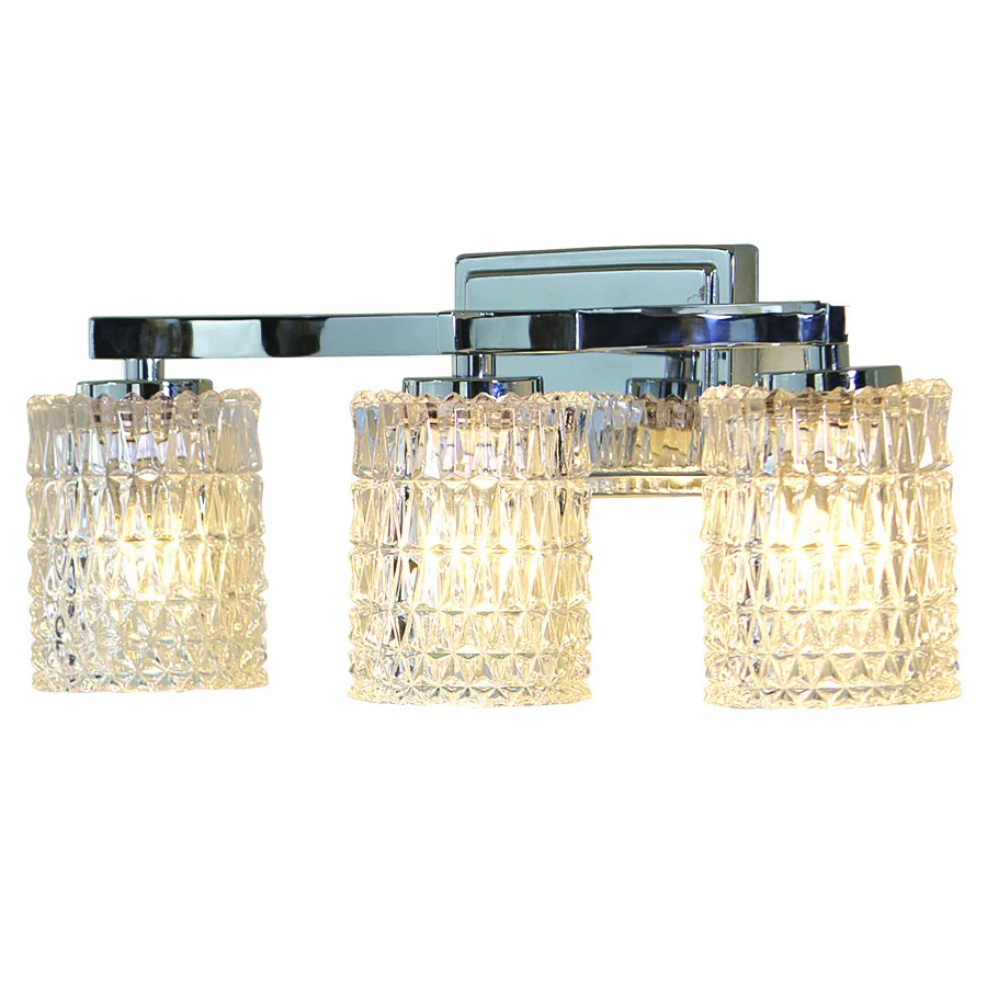 Allen + roth Flynn 3Light 20in Polished chrome Cylinder Vanity Light
