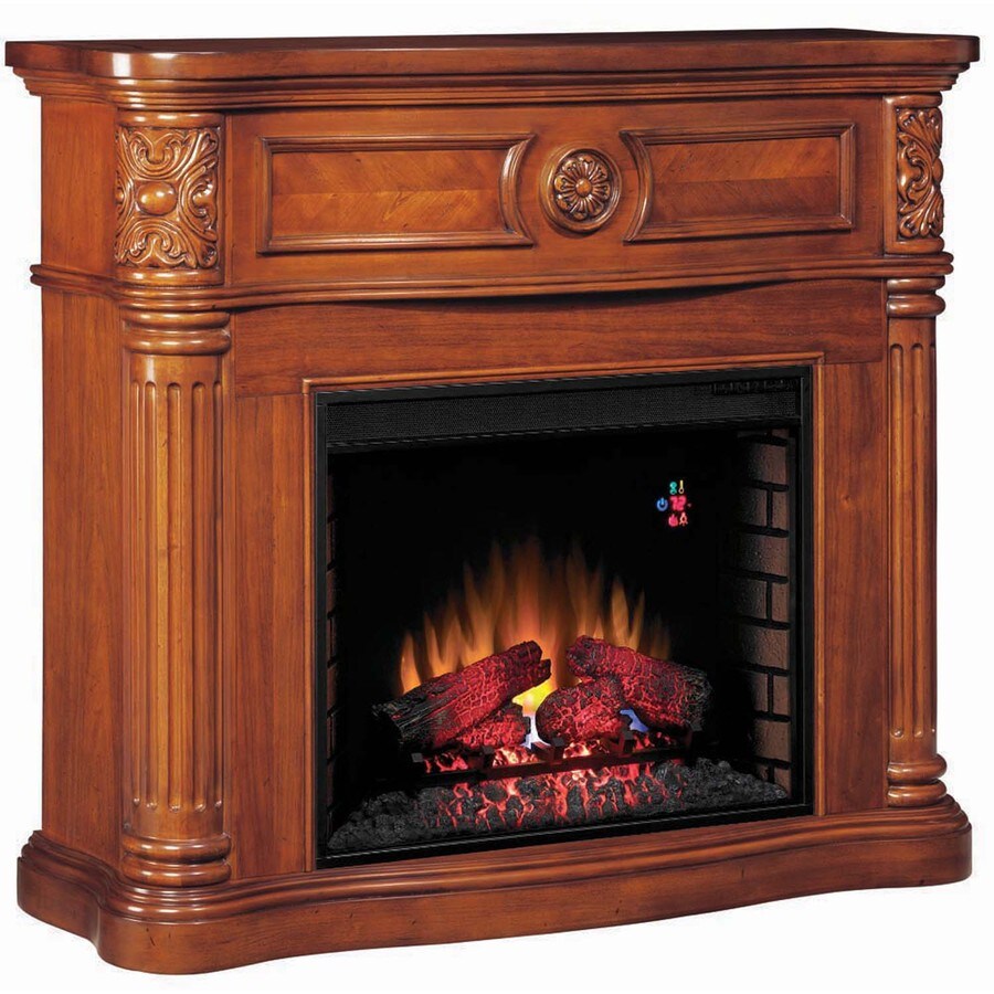 50in W 5,200BTU Cherry Wood Infrared Quartz Electric Fireplace with