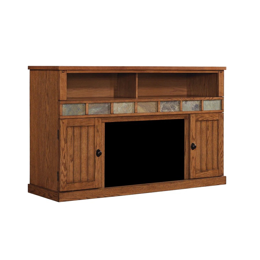 Shop ClassicFlame Margate Caramel Oak Rectangular Fireplace TV Stand at