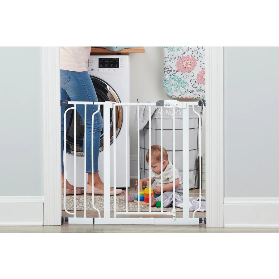 Regalo 1160 38.5in x 30in White Metal Safety Gate in the Child Safety