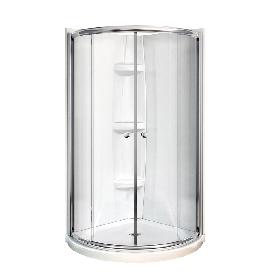 MAAX Tully Chrome Acrylic Round 4Piece Corner Shower Kit (Actual 73