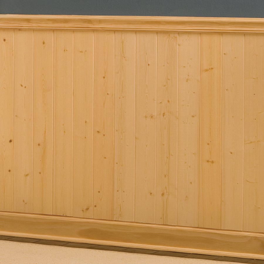 EverTrue 8in x 5.5ft Recessed Gold Pine Wood Wainscoting Wall Panel