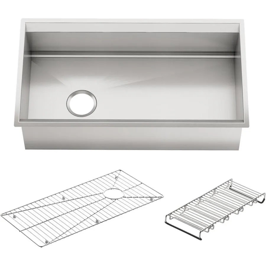 KOHLER 8 Degree 18in x 33in SingleBasin Stainless Steel Undermount Residential Kitchen Sink
