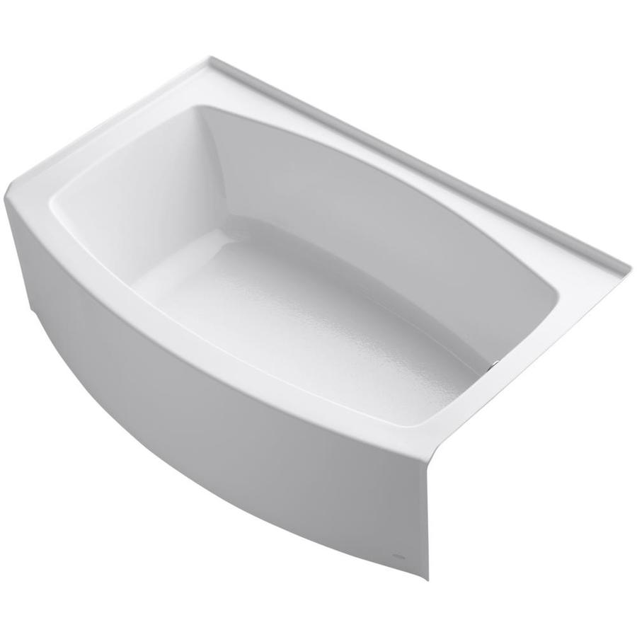 Shop KOHLER Expanse 60in White Acrylic Rectangular RightHand Drain Alcove Bathtub at