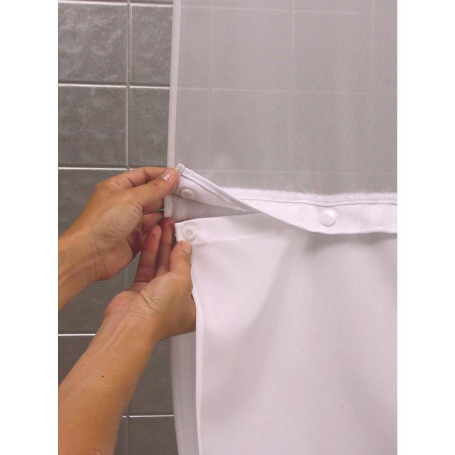 Hookless 54in x 70in Polyester White Solid Shower Liner in the Shower