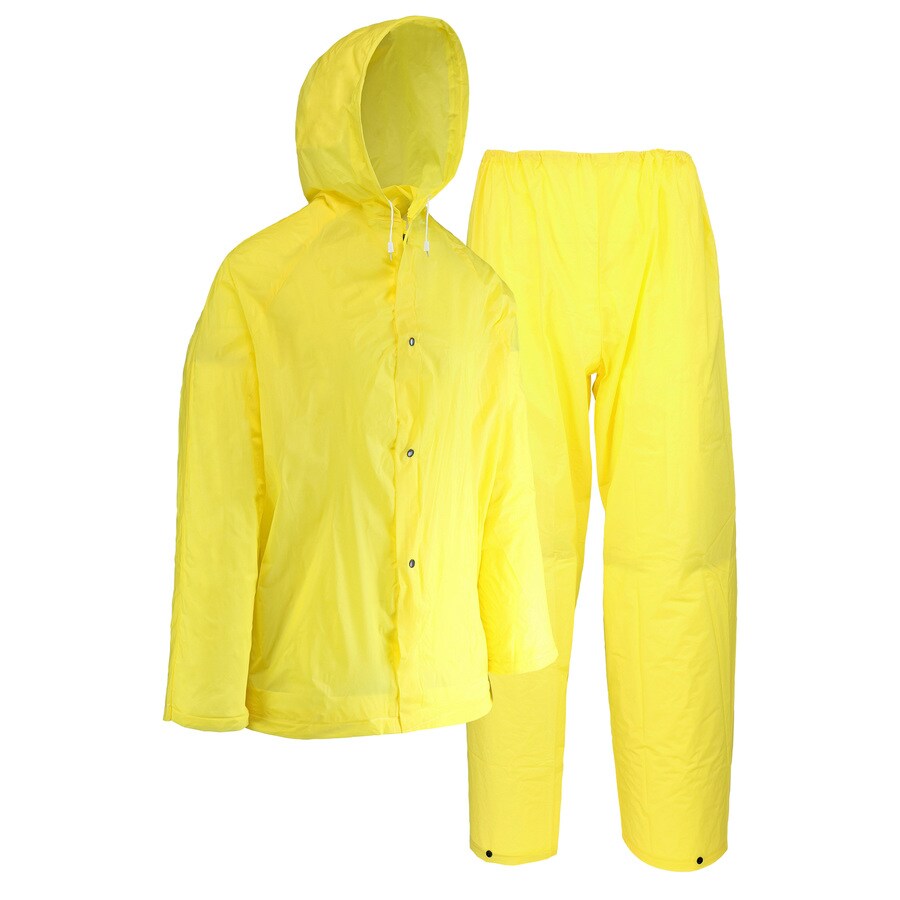 Safety Works 2Piece Large Yellow Rain Suit in the Rain Gear department