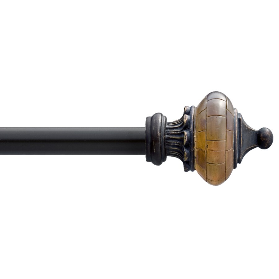 Style Selections 28in to 48in AgedBronze Steel Single Curtain Rod at