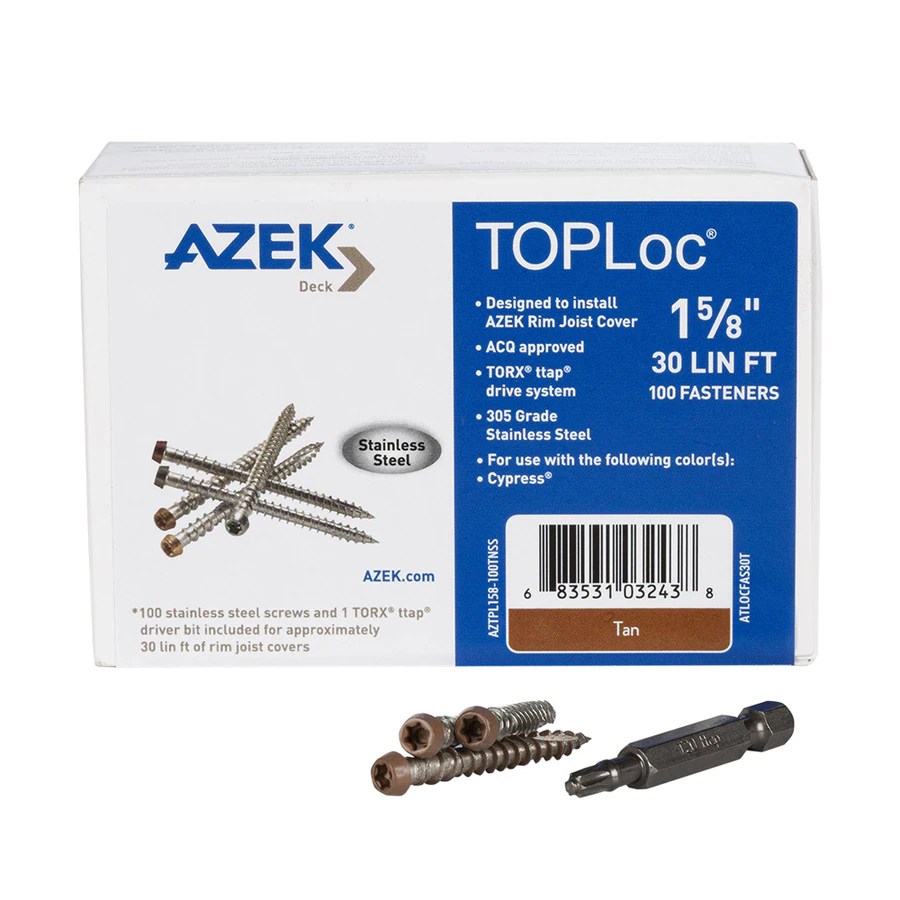 TimberTech TOPLoc for AZEK Deck 30 LN FT Tan (100 15/8 in screws, 1
