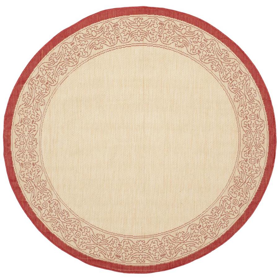 Safavieh Courtyard Gates Natural/Red Round Indoor/Outdoor ... (675 x 675 Pixel)