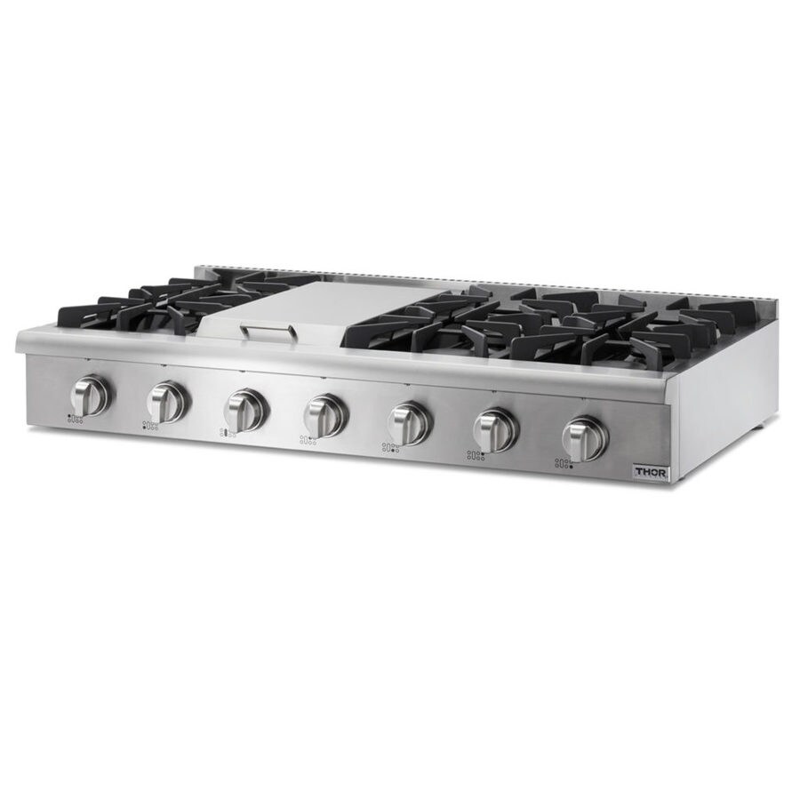 Thor Kitchen 48in 6 Burners Stainless Steel Gas Cooktop in the Gas