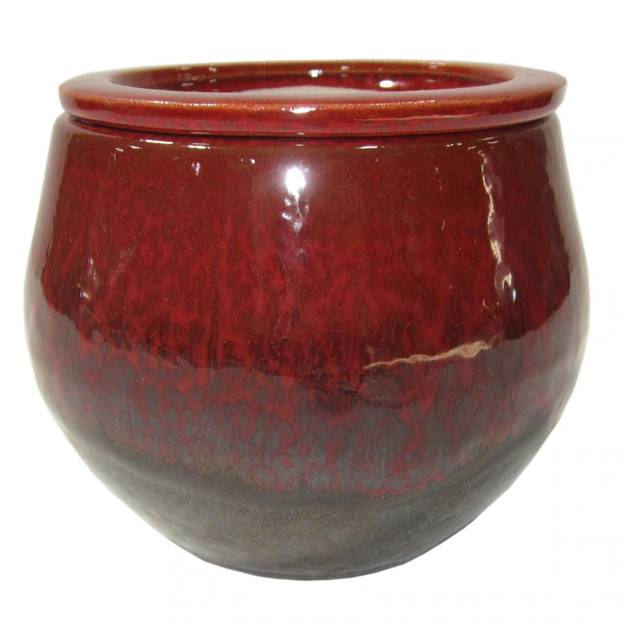 Garden Treasures 4.72in x 5.12in Brown Red Ceramic Self Watering