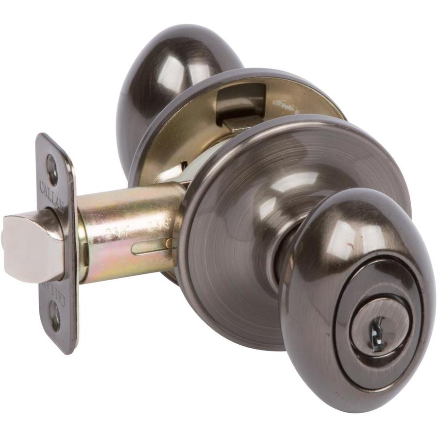 Delaney Hardware Carlyle Antique Nickel Keyed Entry Door Knob at