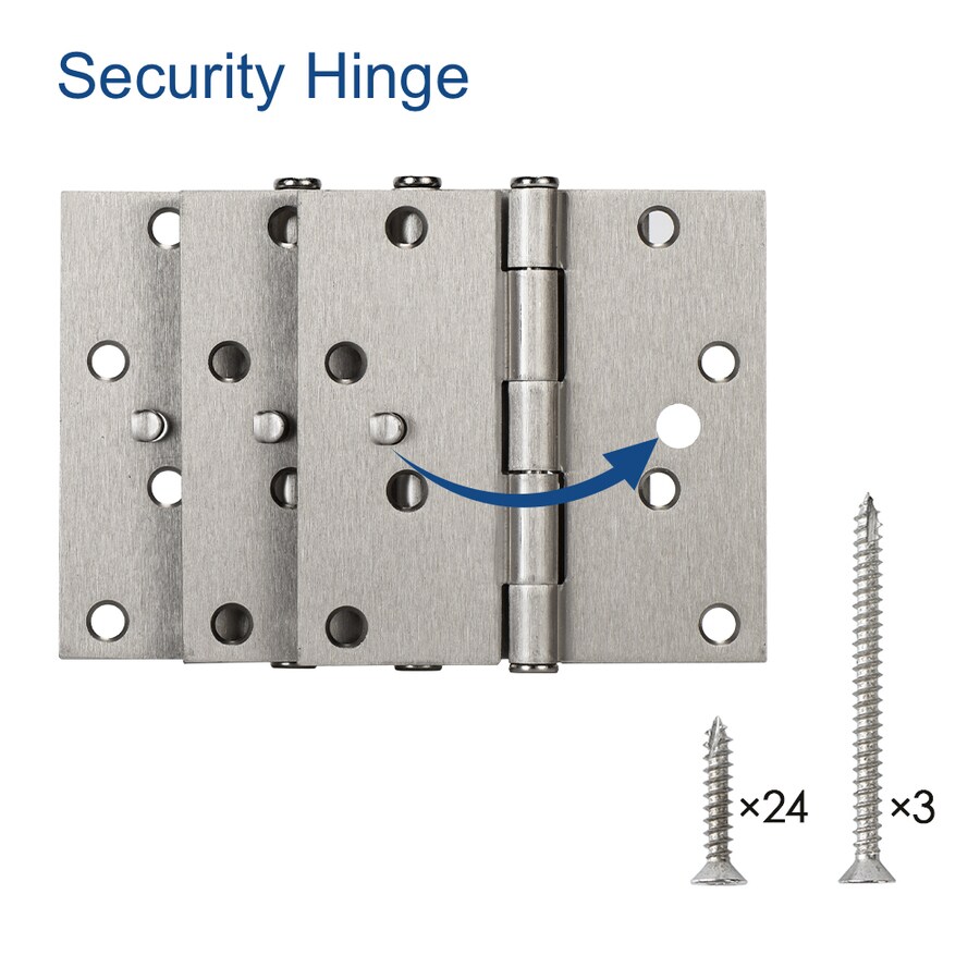 ReliaBilt 4in Satin Nickel Square Security Door Hinge (3Pack) in the