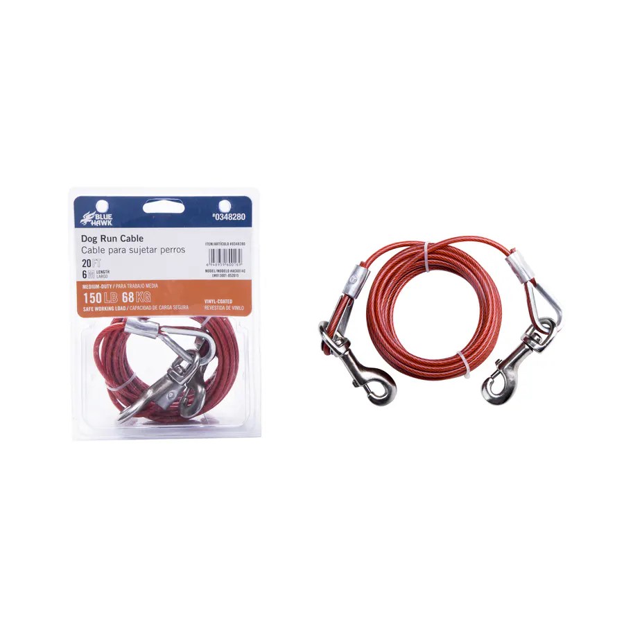 Blue Hawk 20ft Weldless GalvanizedRed Vinyl Coated Steel Cable in the