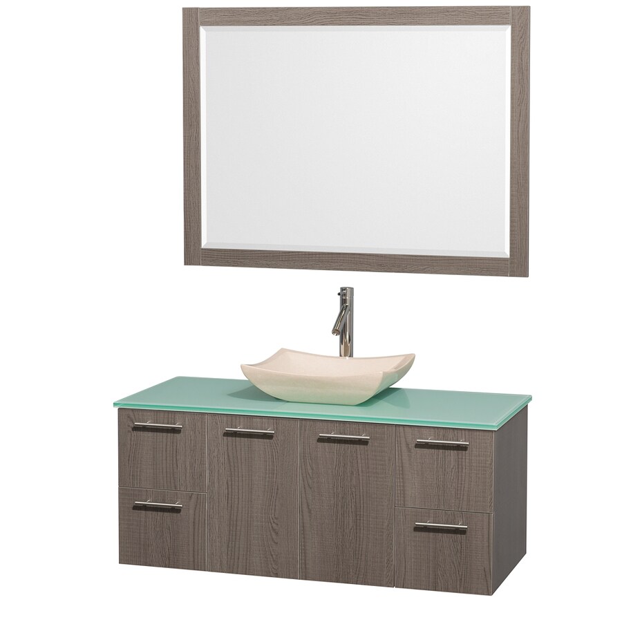 Wyndham Collection Amare 48in Grey Oak Single Sink Bathroom Vanity