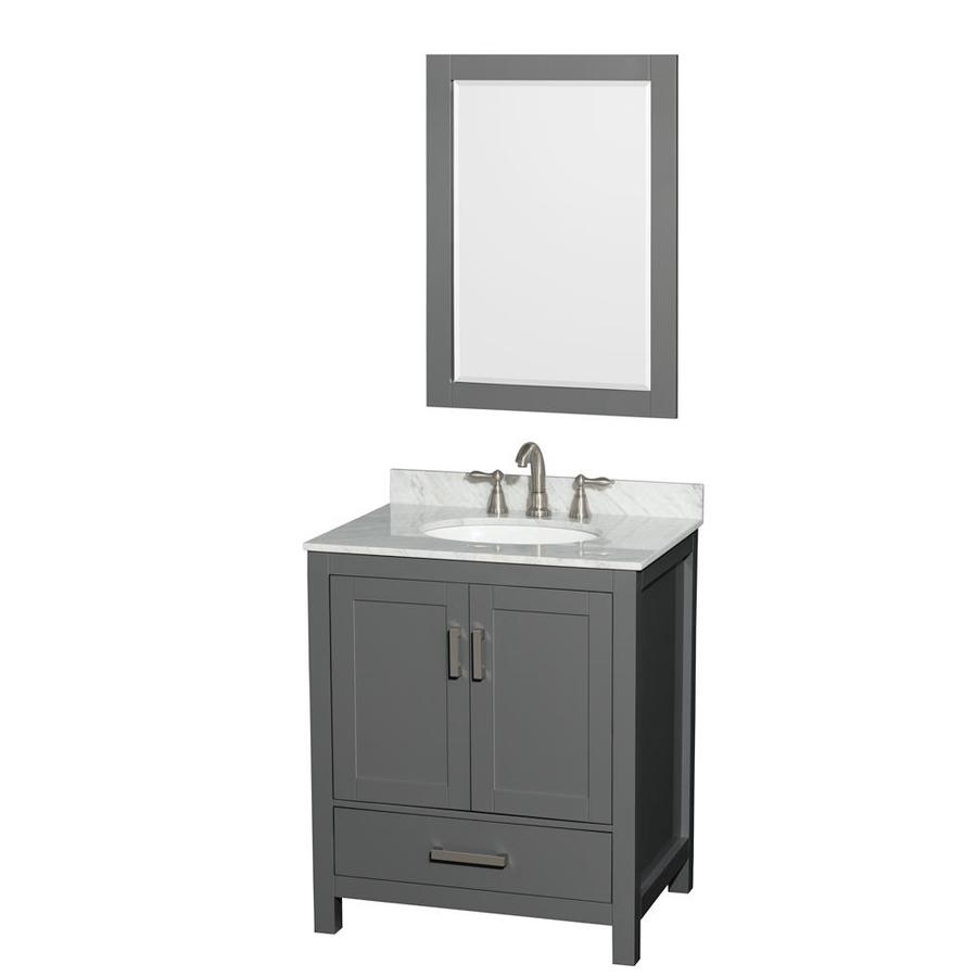 Wyndham Collection Sheffield 30in Dark Gray Single Sink Bathroom