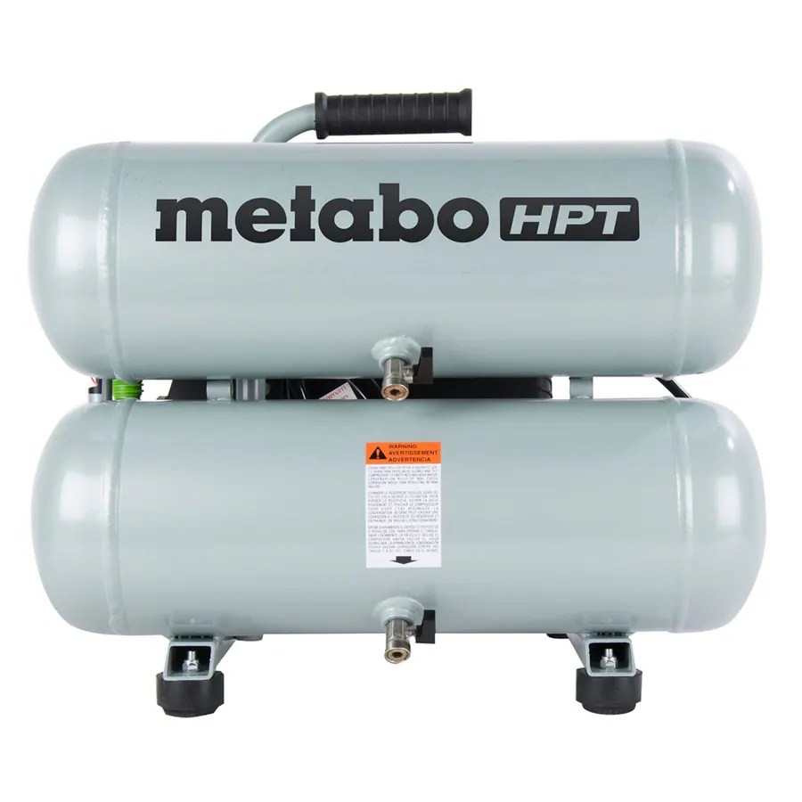 Metabo HPT 4Gallon Portable Electric Twin Stack Air Compressor at