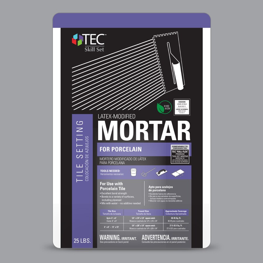TEC Porcelain 25lb Gray Powder PolymerModified Thinset Mortar in the