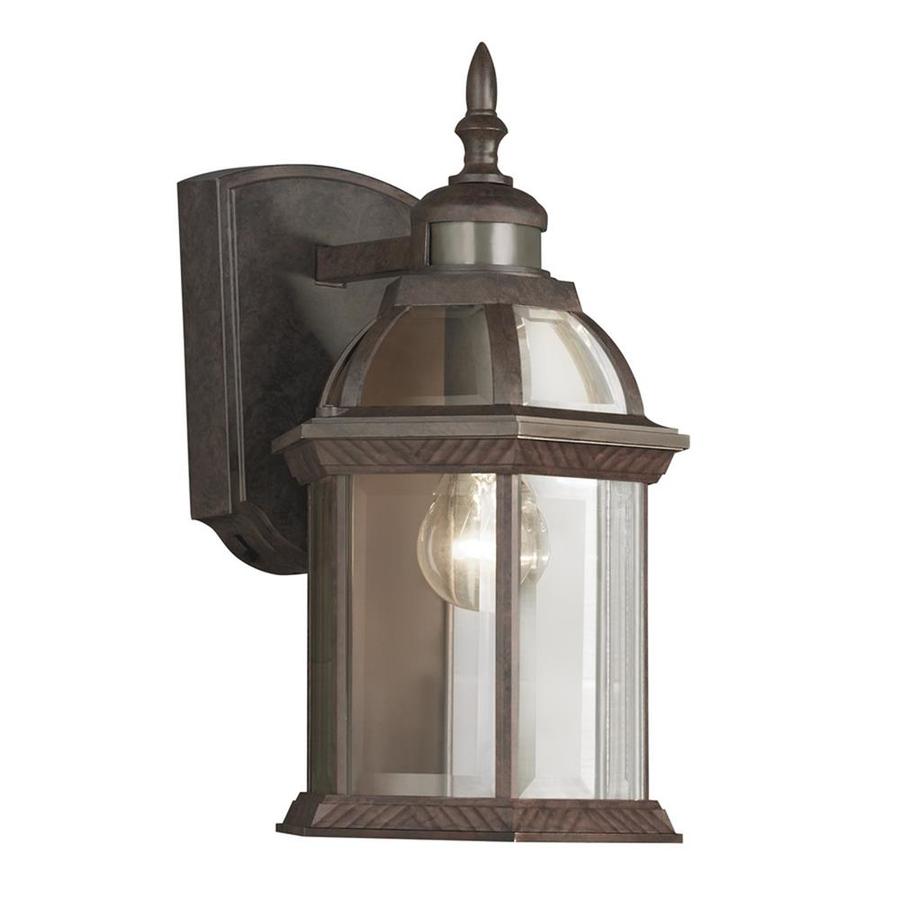 Portfolio 14.5in H Rust Motion Activated Outdoor Wall Light at