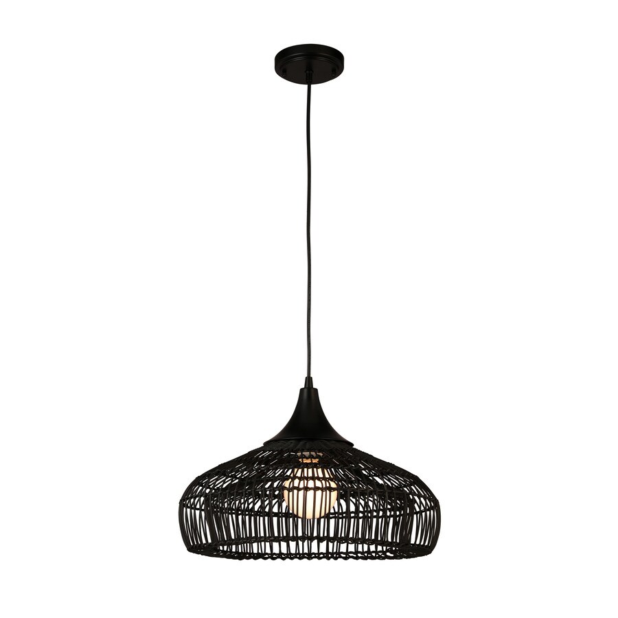 allen + roth Black Traditional Bell Pendant Light in the Pendant