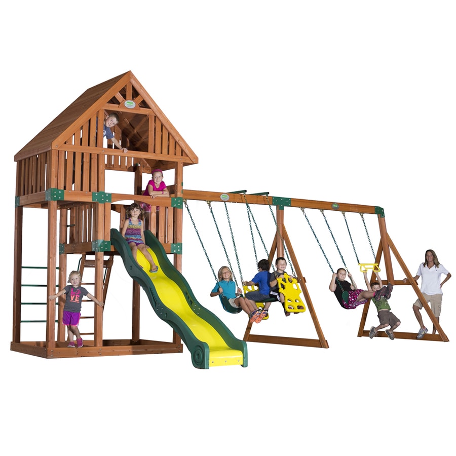 Backyard Discovery Quest Residential Wood Playset in the Wood Playsets & Swing Sets department