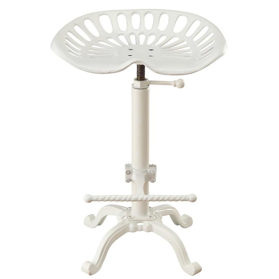 Carolina Cottage Tractor seat stool White Bar Height Swivel Bar Stool