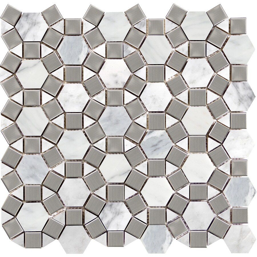 Emser Winter Frost Marble Border Tile 12in x 12in; Actual