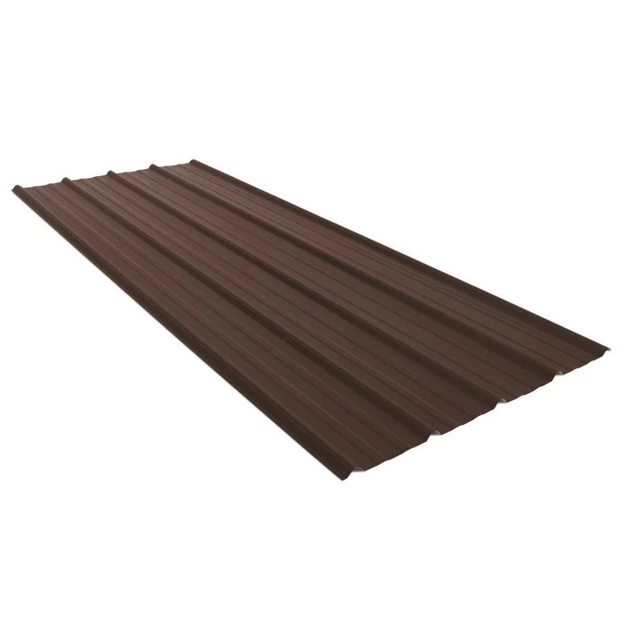 Union Corrugating 3.17ft x 8ft Ribbed Cocoa Brown Steel Roof Panel in