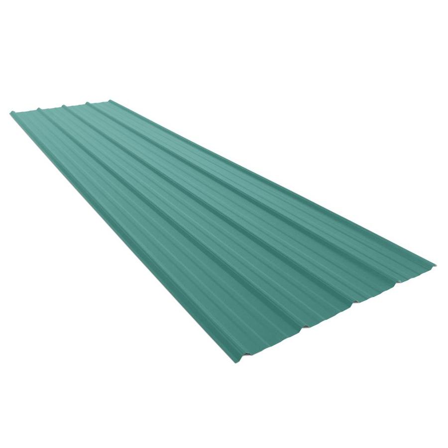 Union Corrugating 3.17ft x 12ft Ribbed Marine Green Steel Roof Panel in the Roof Panels