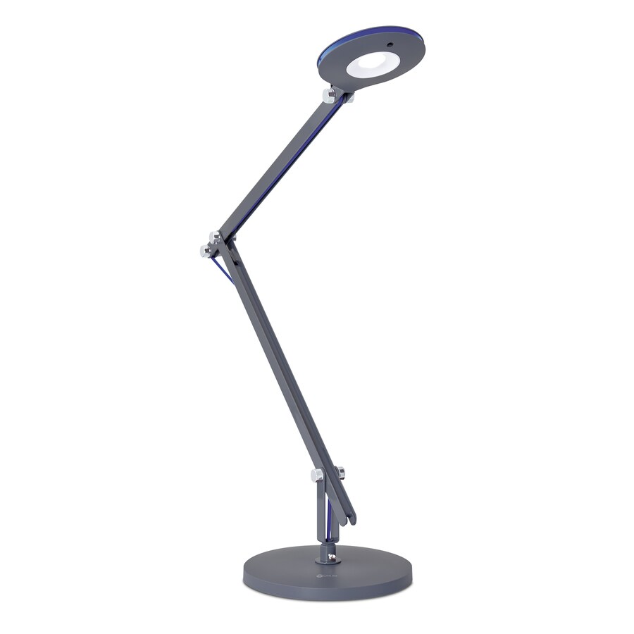 OttLite 38in Adjustable Gray and Blue SwingArm Desk Lamp with Plastic