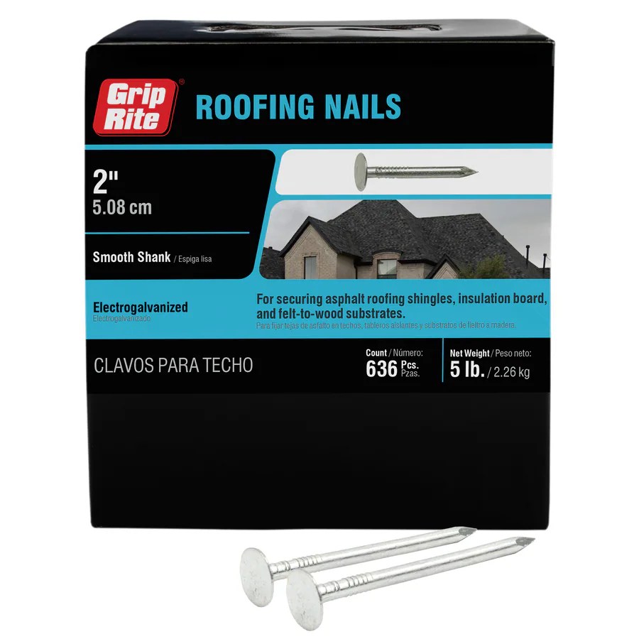Length x Gauge Steel Barbed Smooth Ring Roofing Nails