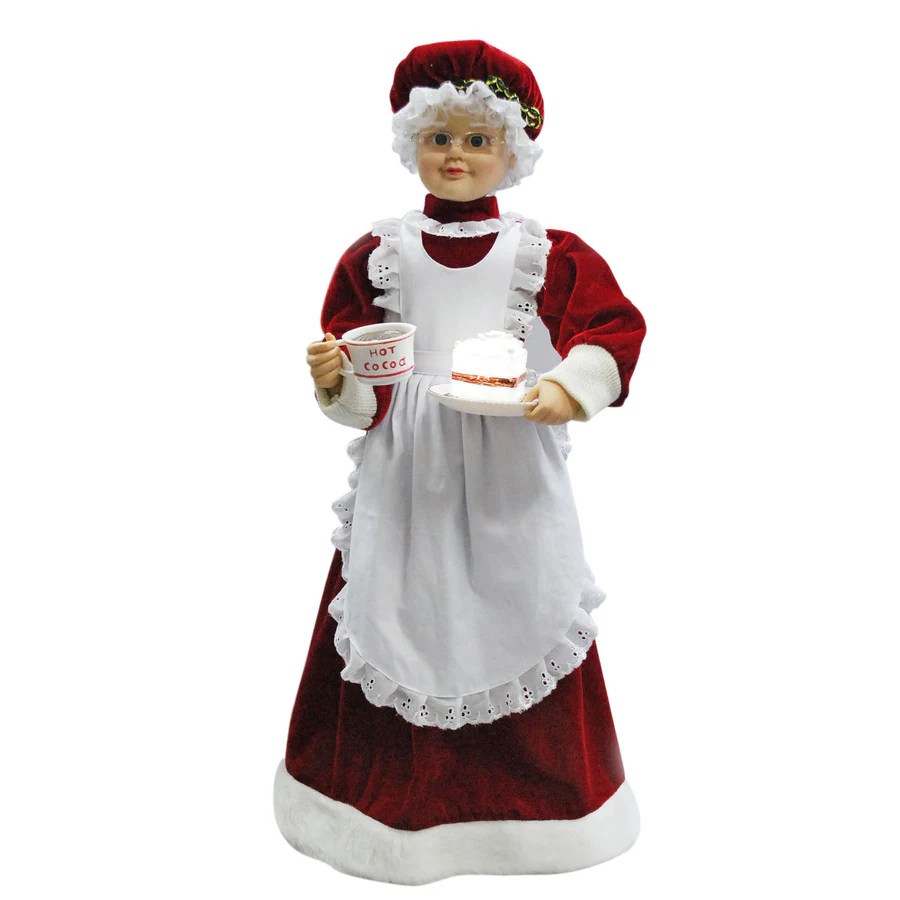 Holiday Living 28in Christmas Plastic Lighted Musical Mrs. Claus at