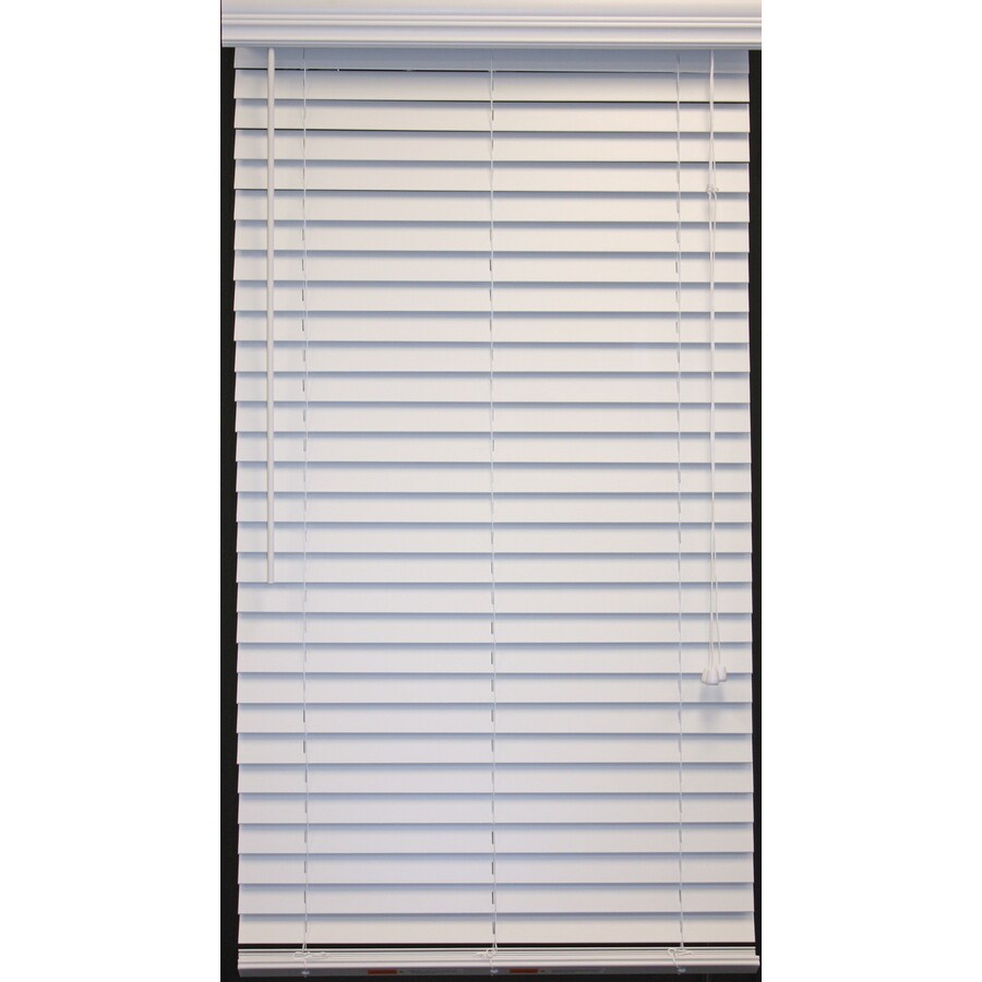 Style Selections Faux Wood Blinds Style Selections 2in White Faux Wood Room Darkening Plantation Blinds